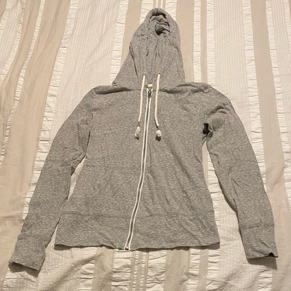 Heather Gray Zip-Up Hoodie